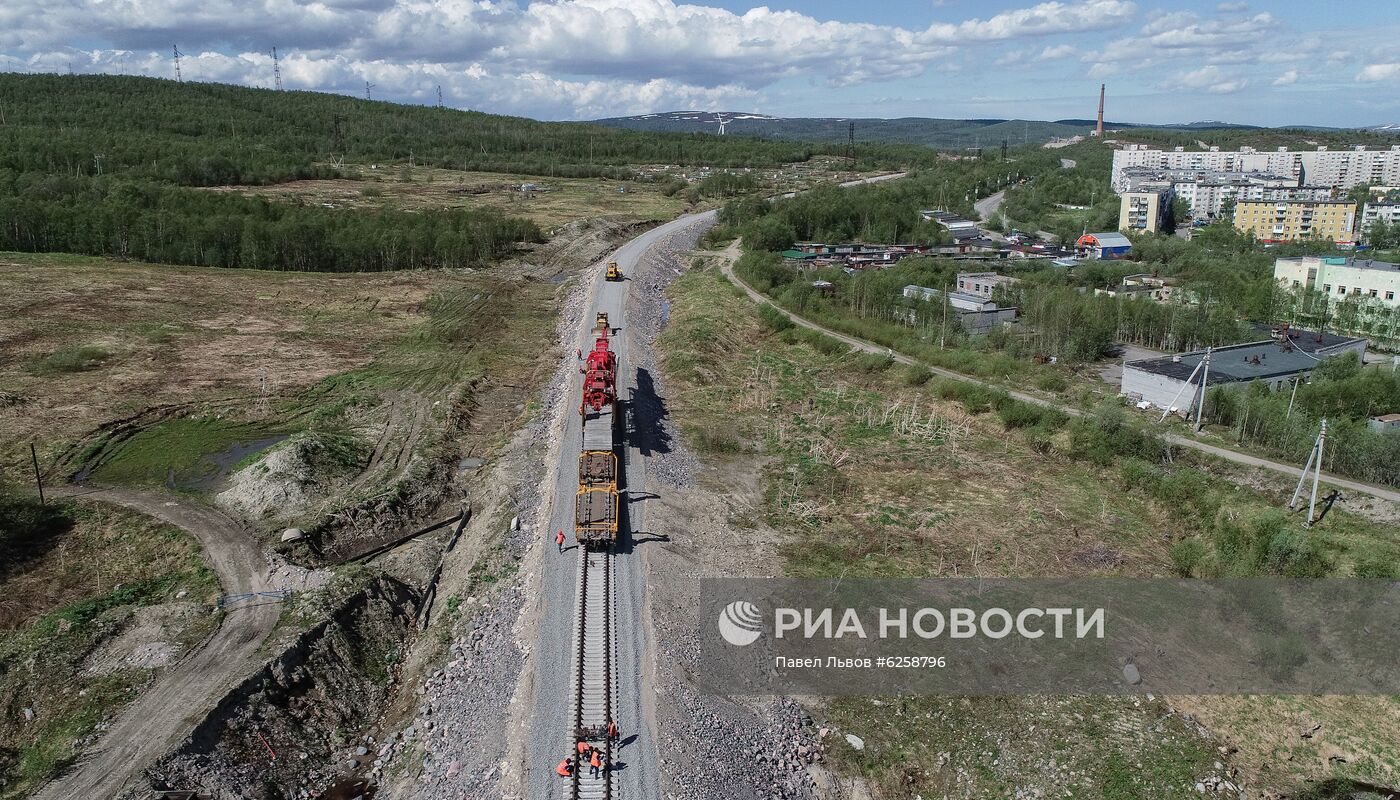 Строительство железной дороги в обход рухнувшего моста в Мурманской области