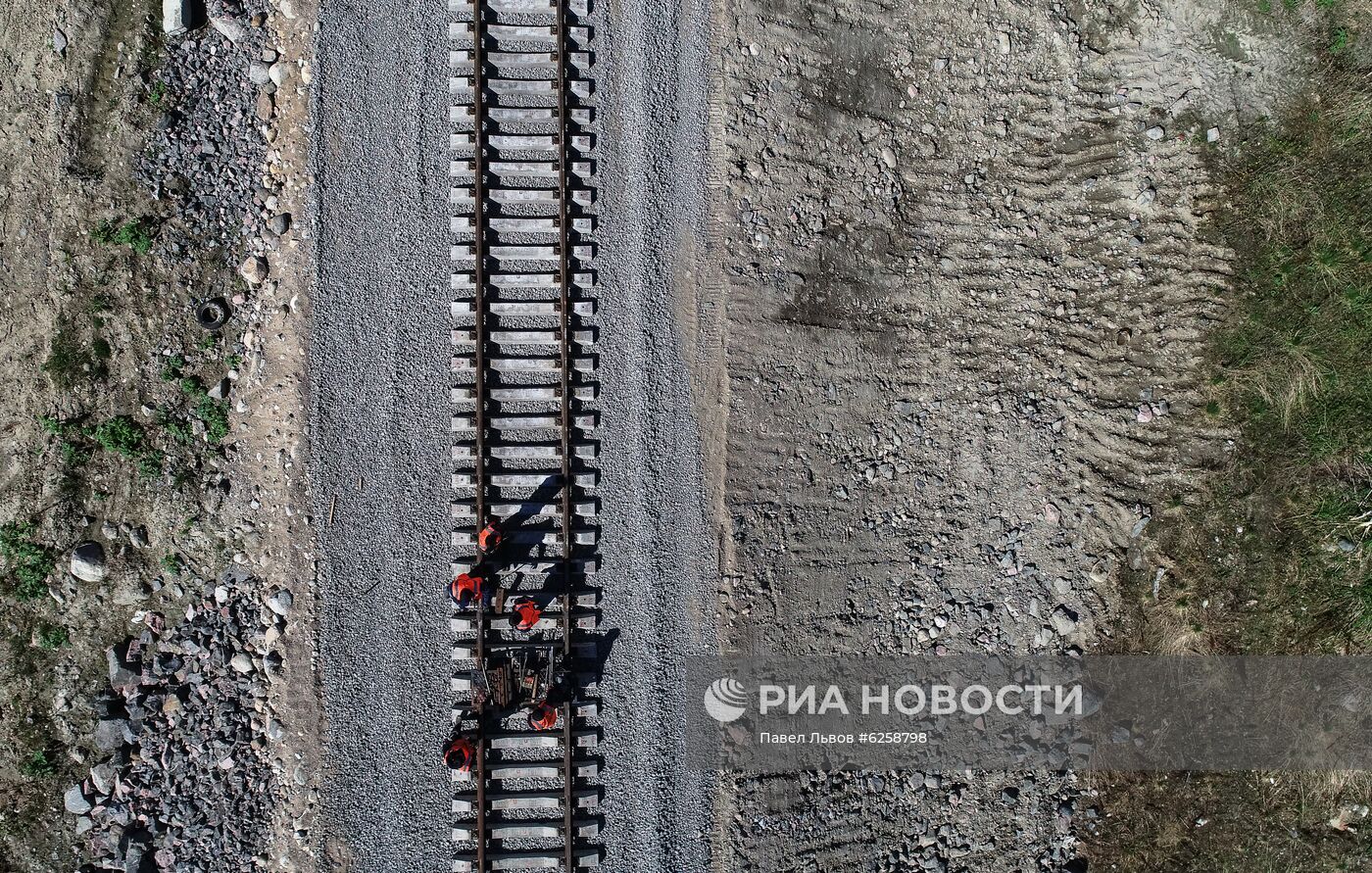 Строительство железной дороги в обход рухнувшего моста в Мурманской области