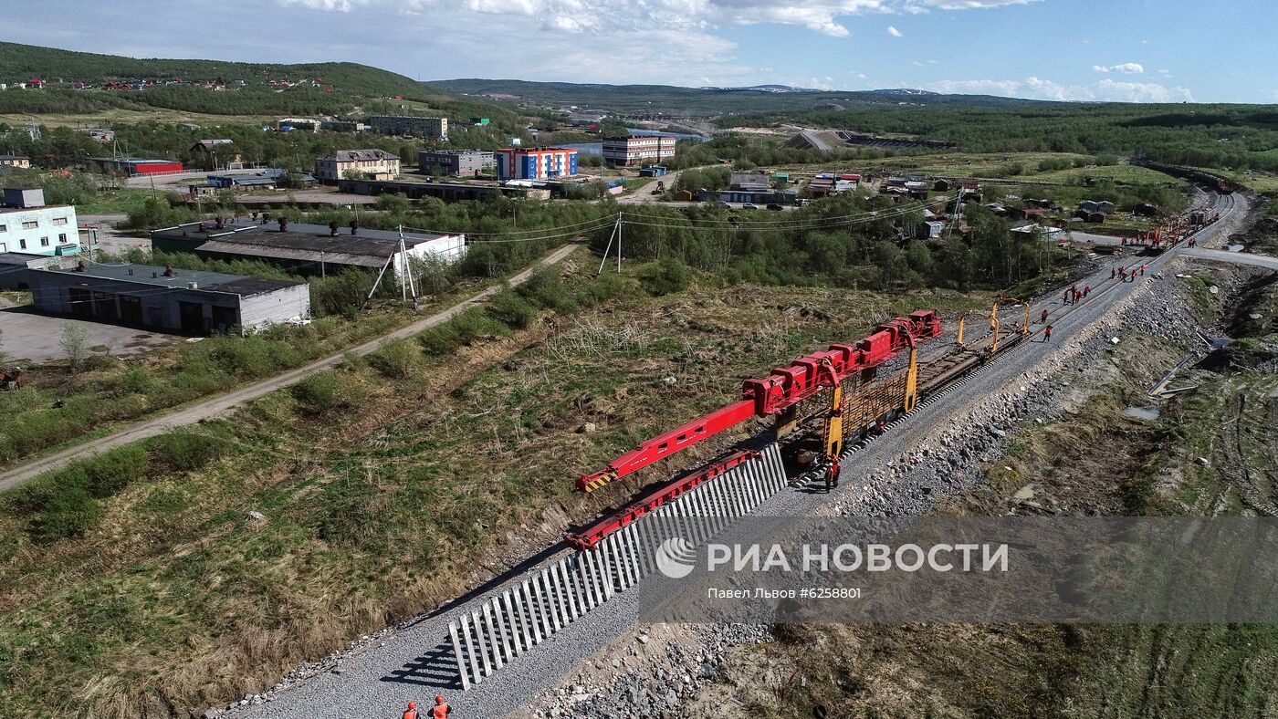 Строительство железной дороги в обход рухнувшего моста в Мурманской области