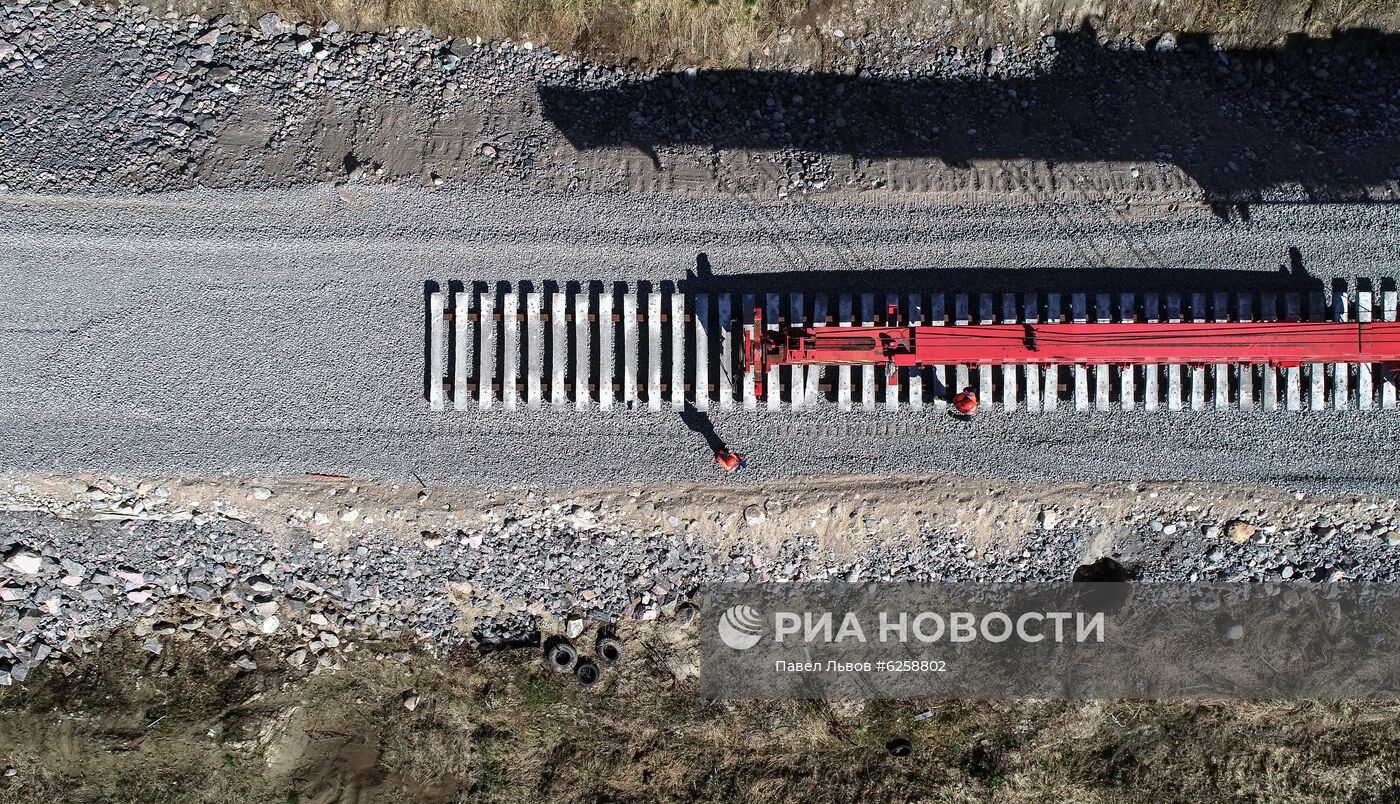 Строительство железной дороги в обход рухнувшего моста в Мурманской области