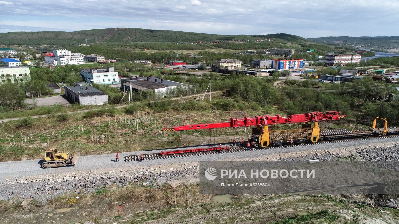 Строительство железной дороги в обход рухнувшего моста в Мурманской области