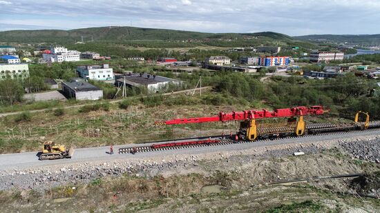 Строительство железной дороги в обход рухнувшего моста в Мурманской области