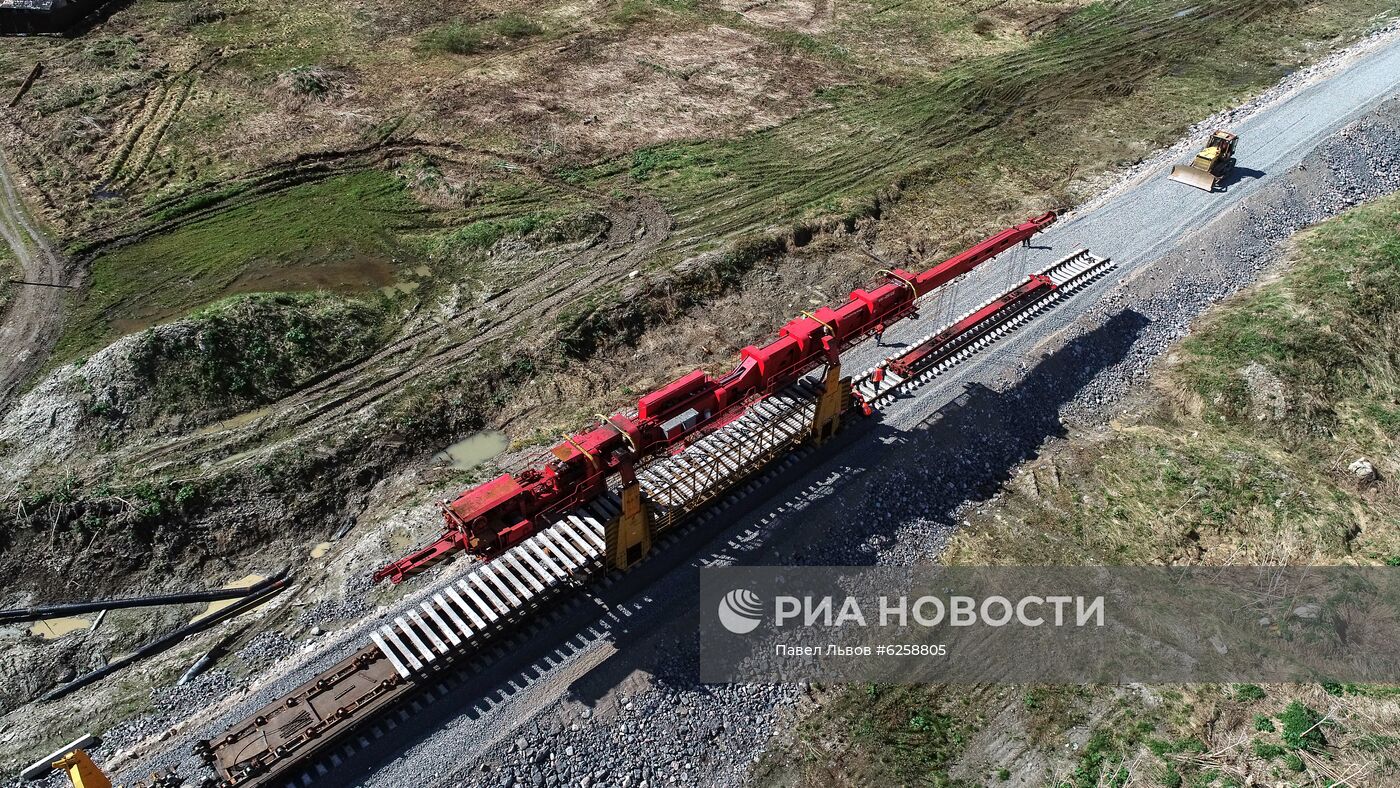 Строительство железной дороги в обход рухнувшего моста в Мурманской области