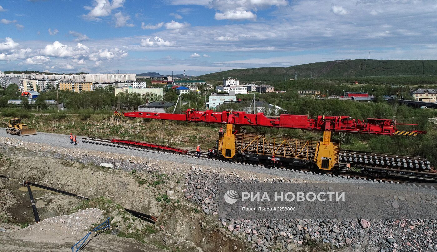 Строительство железной дороги в обход рухнувшего моста в Мурманской области