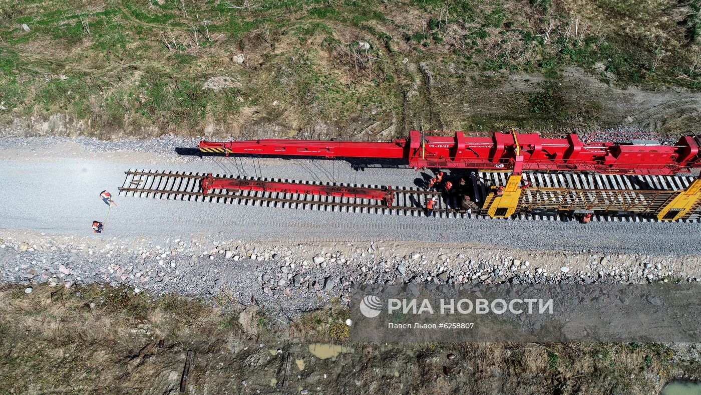 Строительство железной дороги в обход рухнувшего моста в Мурманской области