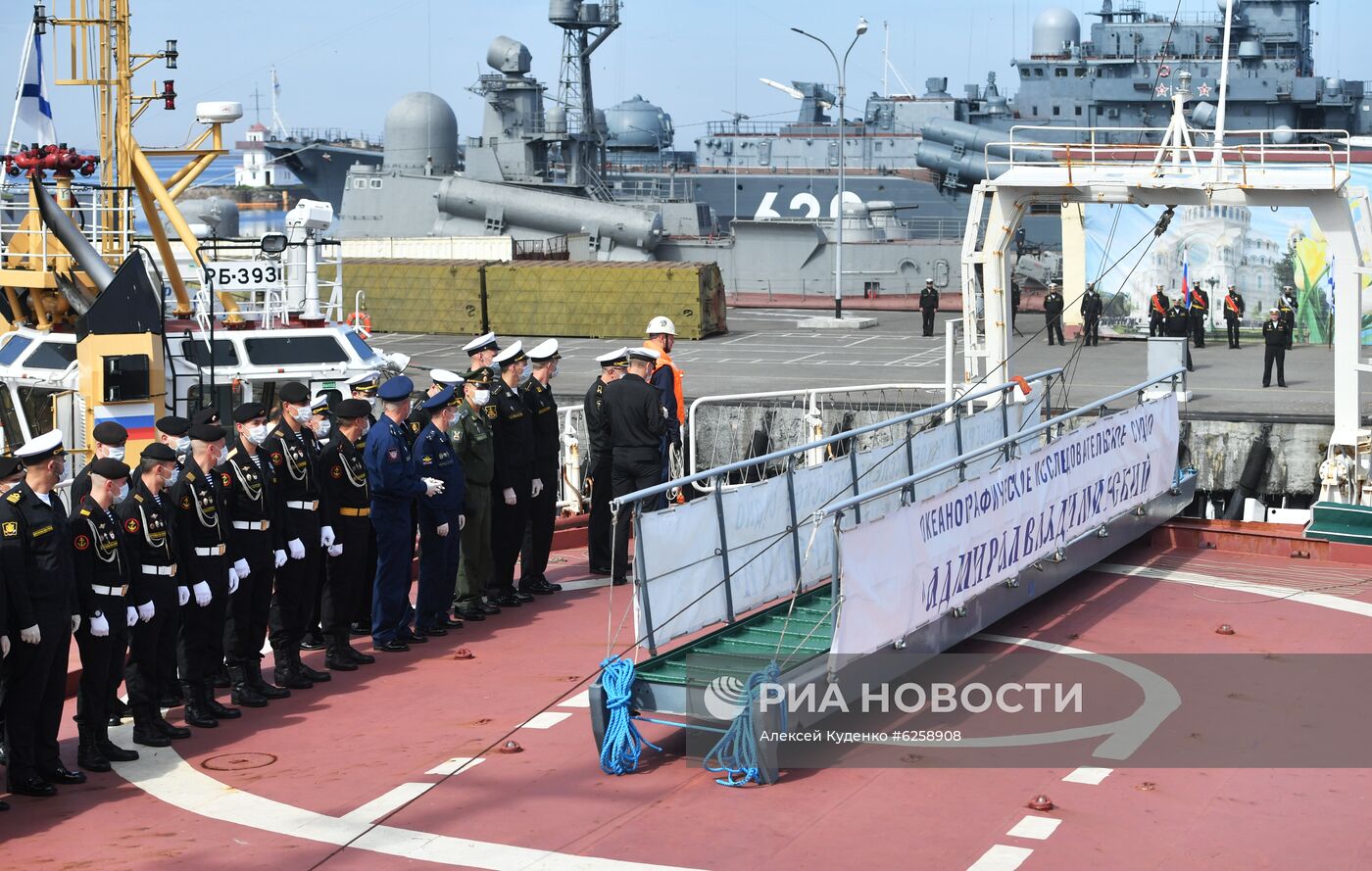 Возвращение судна "Адмирал Владимирский" из кругосветного плавания