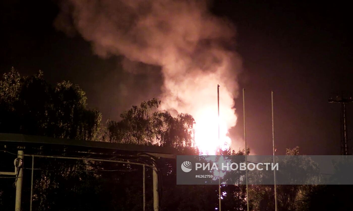 Пожар на газораспределительной станции в Казани