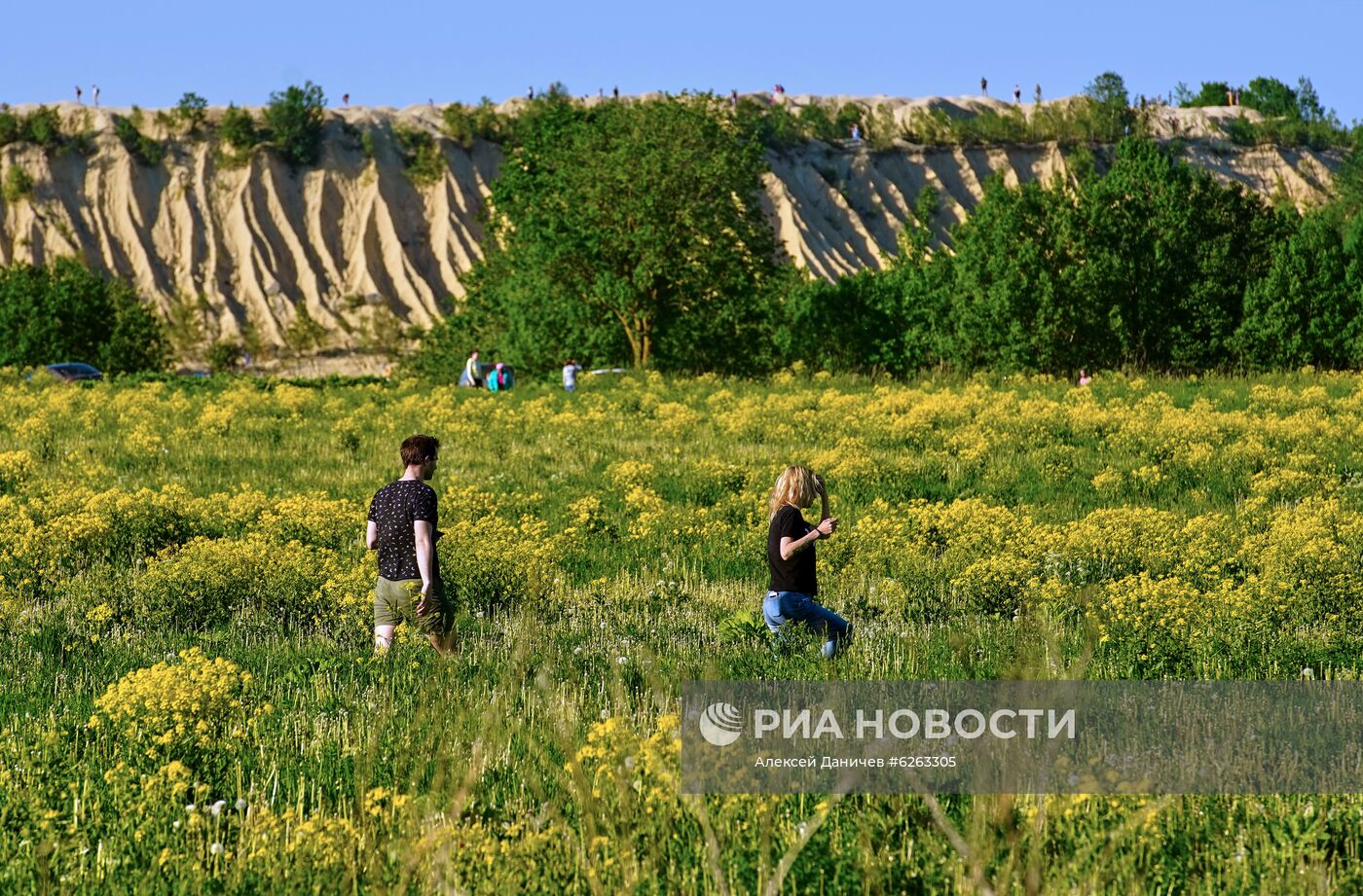 Отдых жителей Петербурга и области на Борницком карьере