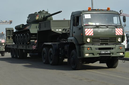 Ночная репетиция парада Победы в Москве