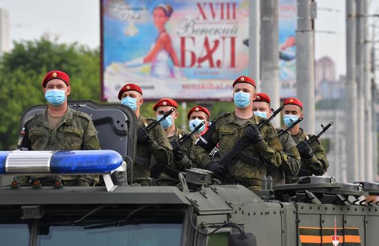 Ночная репетиция парада Победы в Москве