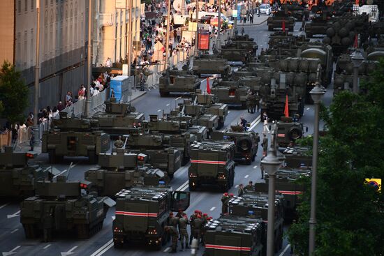 Ночная репетиция парада Победы в Москве