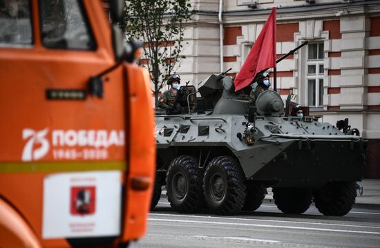 Ночная репетиция парада Победы в Москве