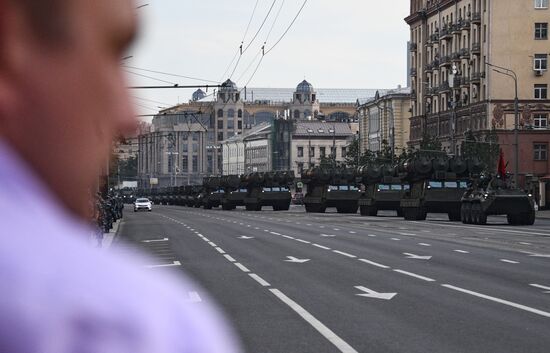 Ночная репетиция парада Победы в Москве