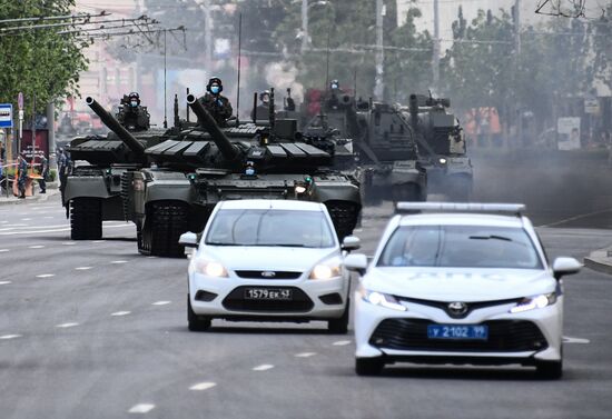 Ночная репетиция парада Победы в Москве