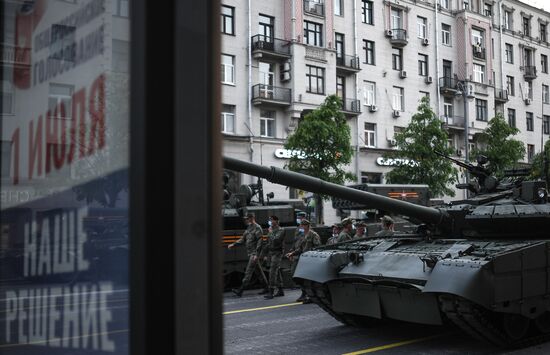 Ночная репетиция парада Победы в Москве 