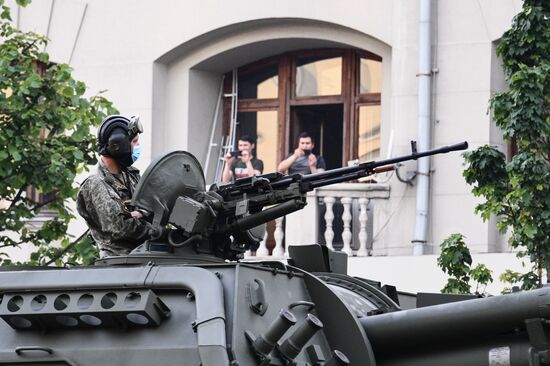 Ночная репетиция парада Победы в Москве