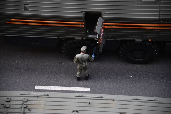 Ночная репетиция парада Победы в Москве