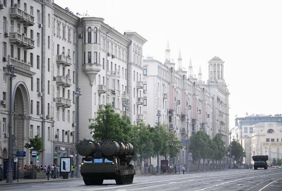 Ночная репетиция парада Победы в Москве 