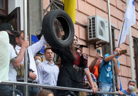Акция сторонников П. Порошенко в Киеве