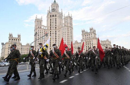 Ночная репетиция парада Победы в Москве