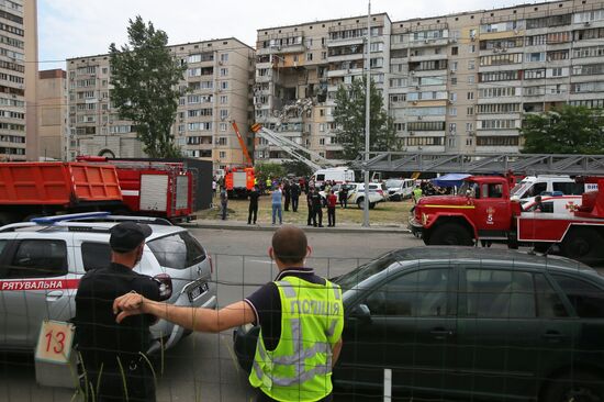 Взрыв газа в жилом доме в Киеве