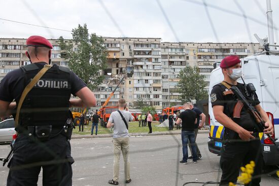 Взрыв газа в жилом доме в Киеве