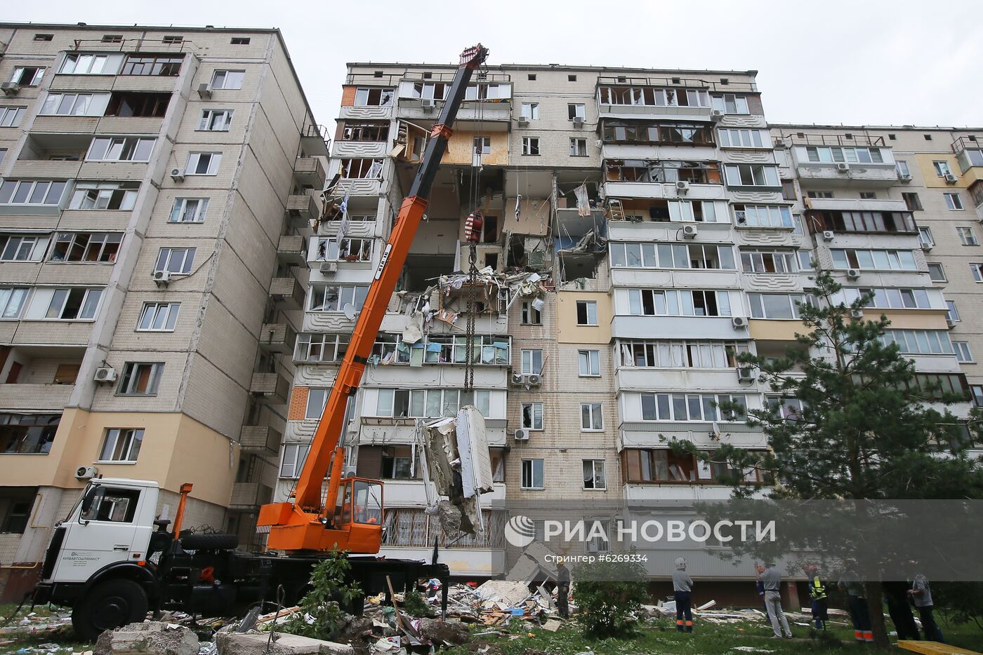 Взрыв газа в жилом доме в Киеве | РИА Новости Медиабанк