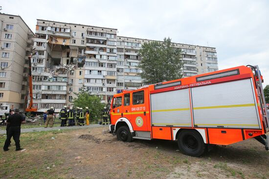 Взрыв газа в жилом доме в Киеве