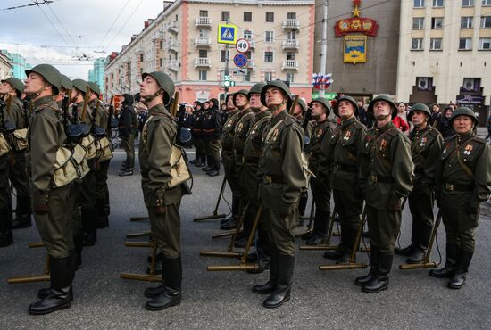 Генеральная репетиция парада Победы в Мурманске