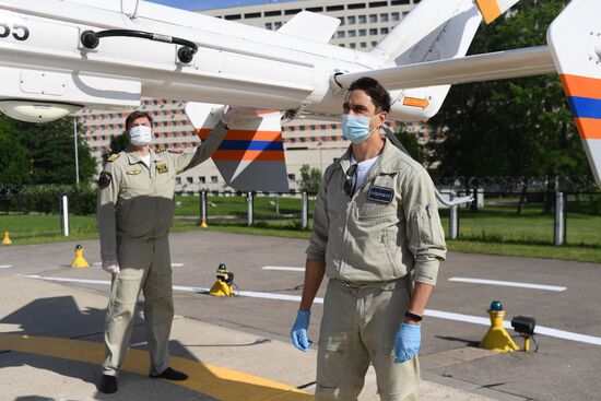 Работа санитарной авиации Московского авиацентра 