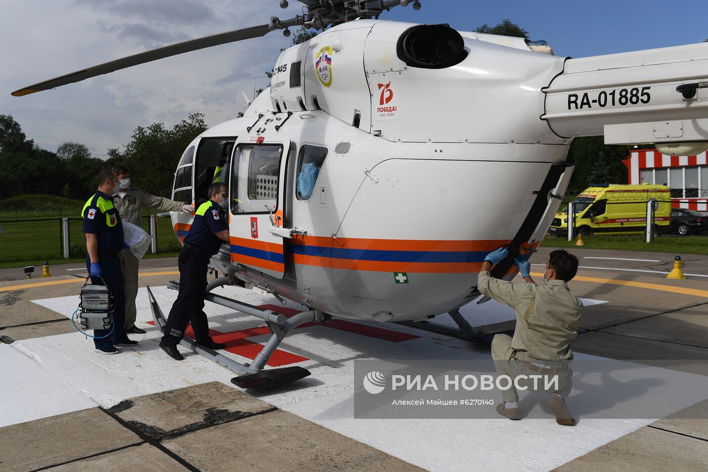 Работа санитарной авиации Московского авиацентра 