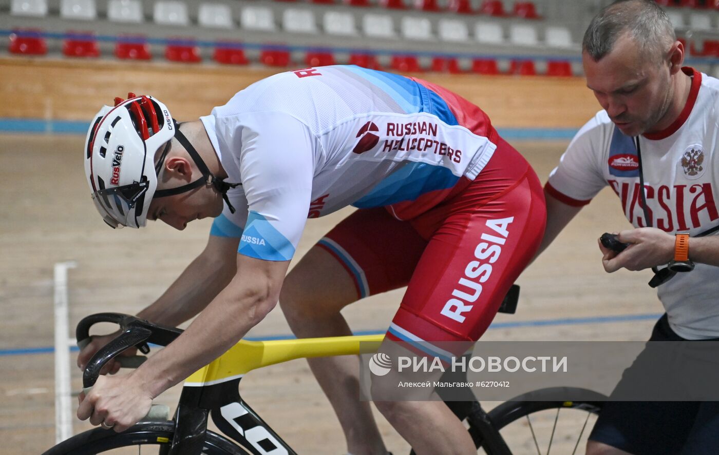 Тренировка сборной России по велоспорту на треке