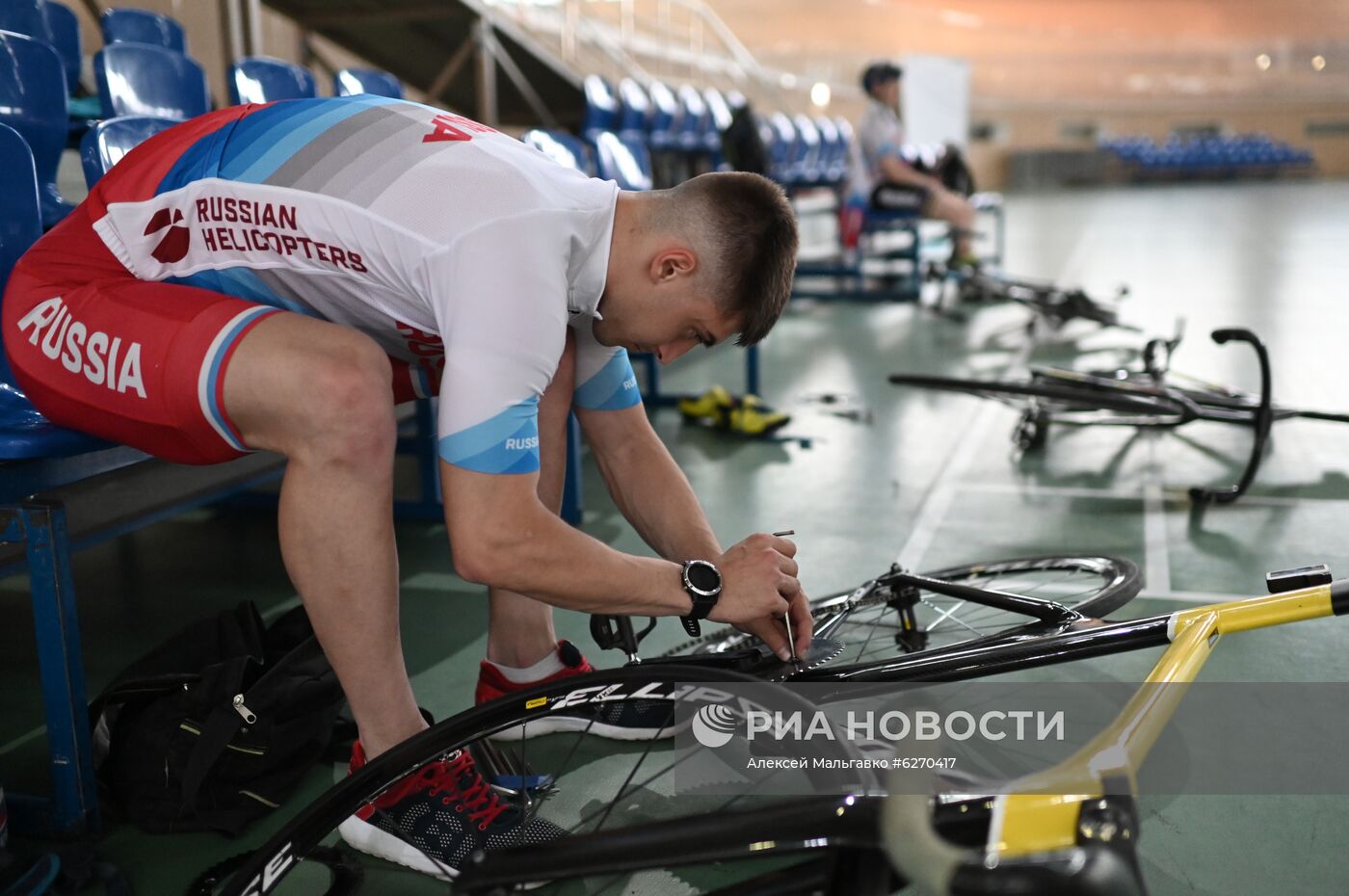 Тренировка сборной России по велоспорту на треке