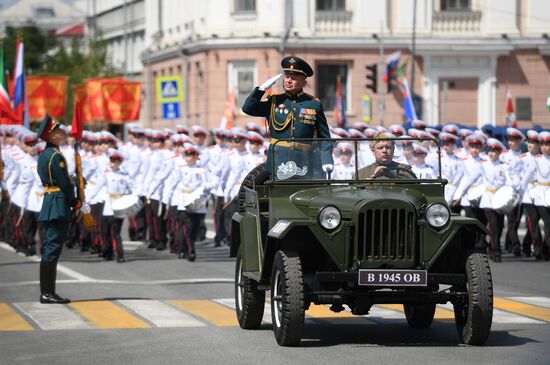 Военный парад в городах России в ознаменование 75-летия Победы