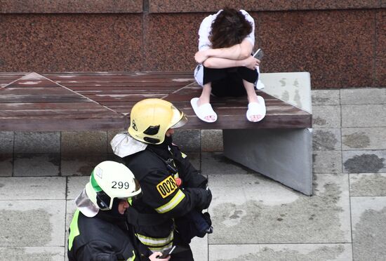 Пожар в центре Москвы