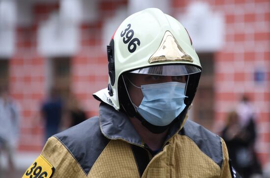 Пожар в центре Москвы