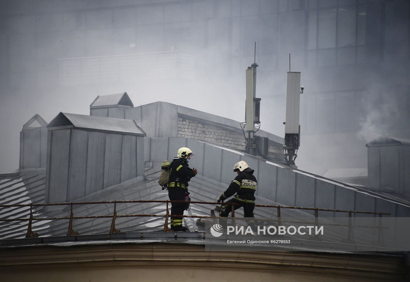 Пожар в центре Москвы