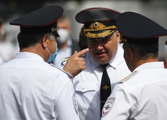Мэр Москвы С. Собянин посетил батальон ДПС ГИБДД 