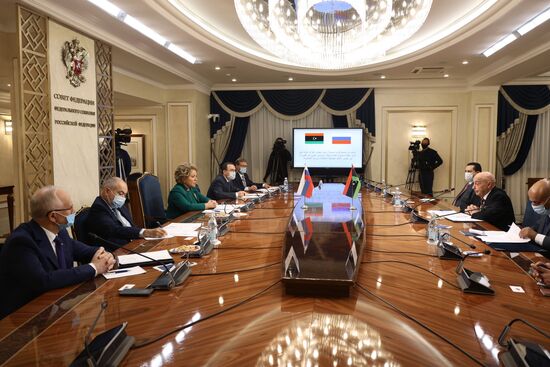 Встреча председателя СФ В. Матвиенко со спикером палаты депутатов Ливии А. Салехом