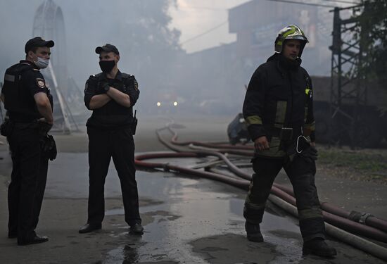 Пожар на западе Москвы
