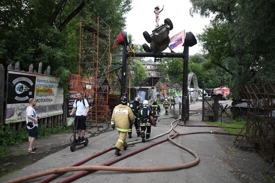 Пожар на западе Москвы