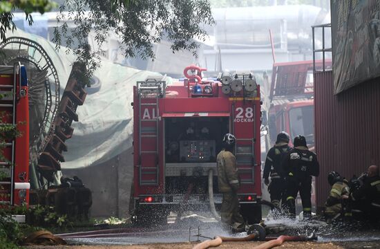 Пожар на западе Москвы