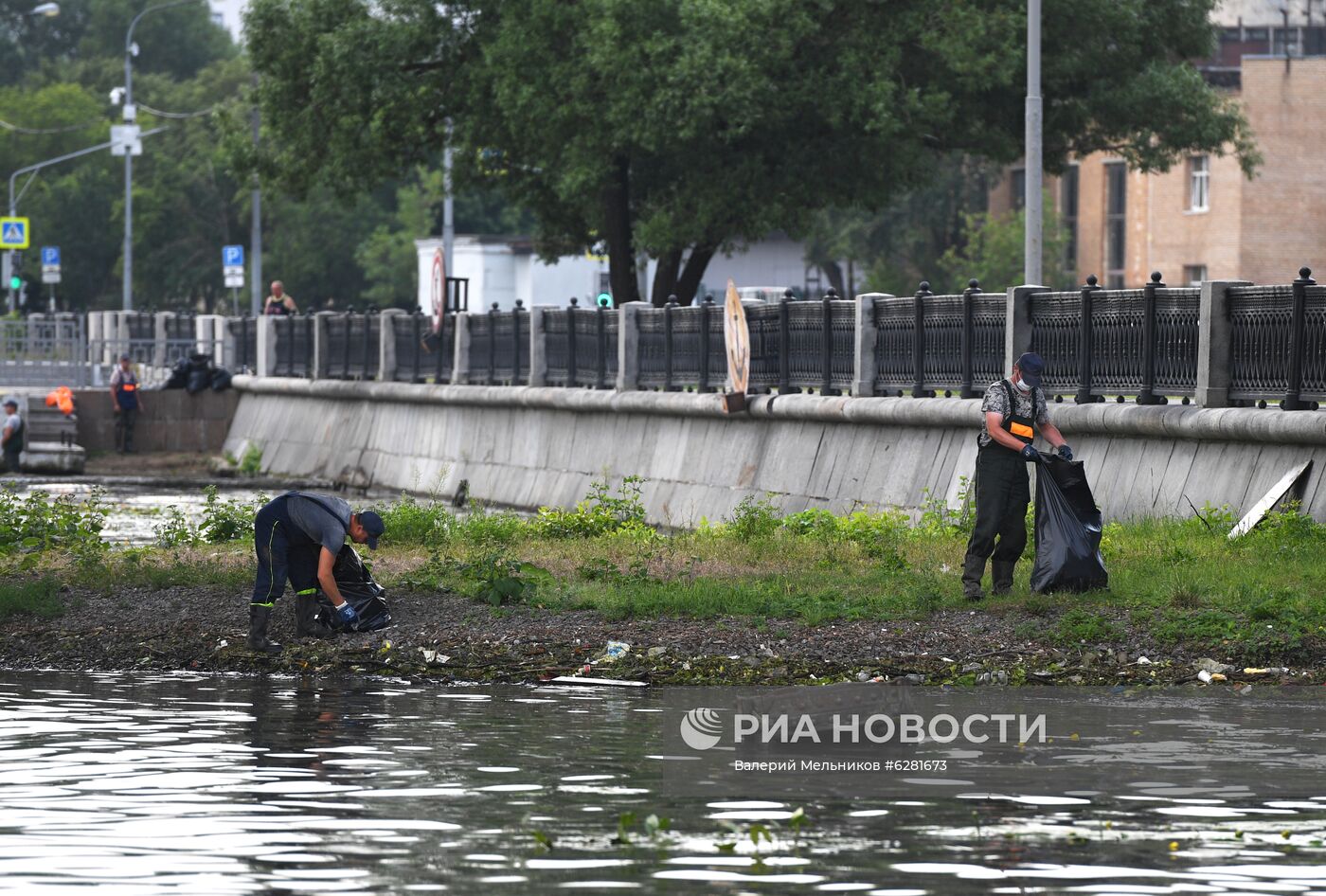 Работа технического флота Мосводостока