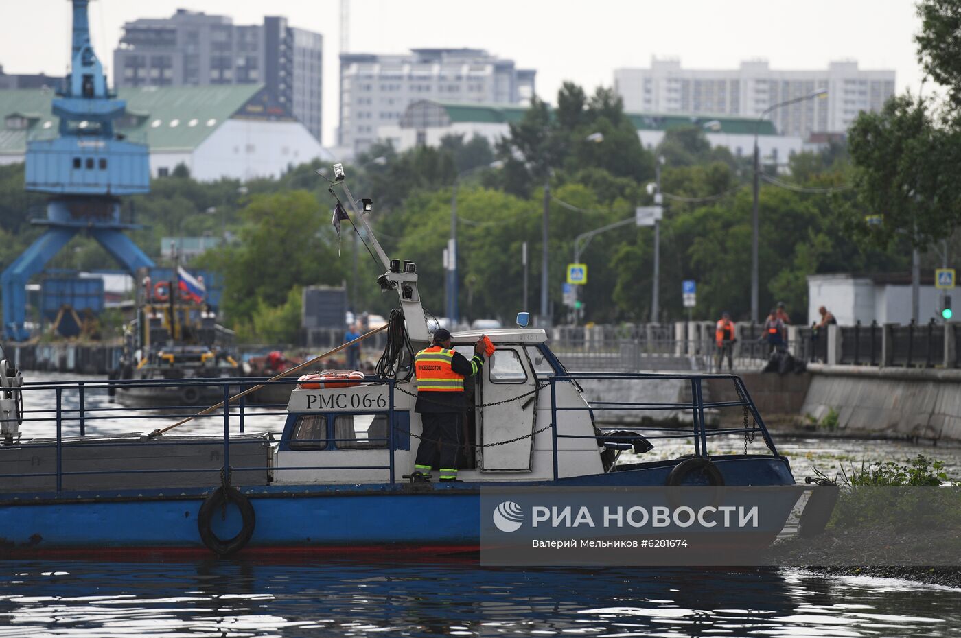 Работа технического флота Мосводостока