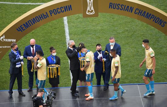 Церемония награждения чемпионов России по футболу