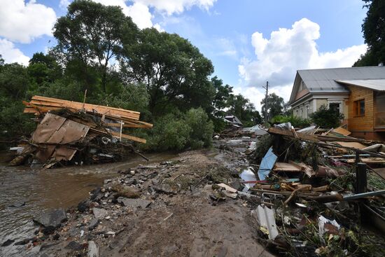 Последствия прорыва дамбы в Подмосковье