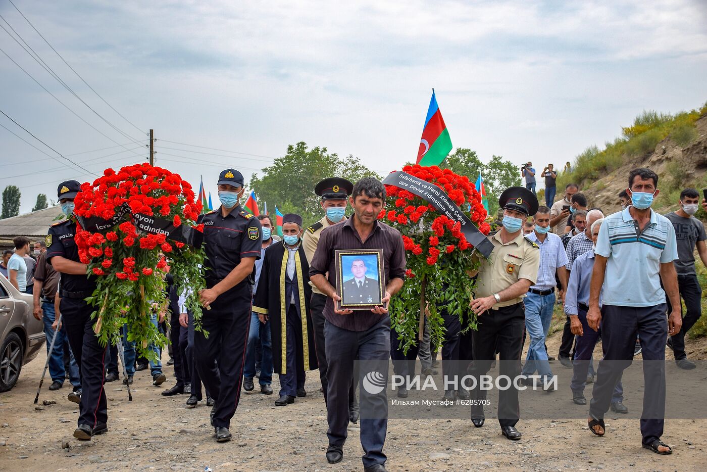 Похороны военнослужащих Азербайджана, погибших на границе с Арменией