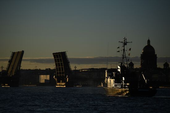 Репетиция парада в честь Дня Военно-морского флота