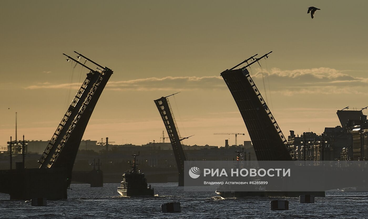 Репетиция парада в честь Дня Военно-морского флота