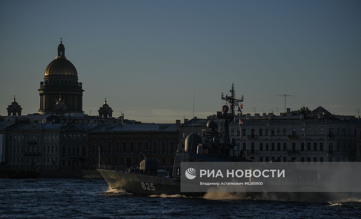 Репетиция парада в честь Дня Военно-морского флота